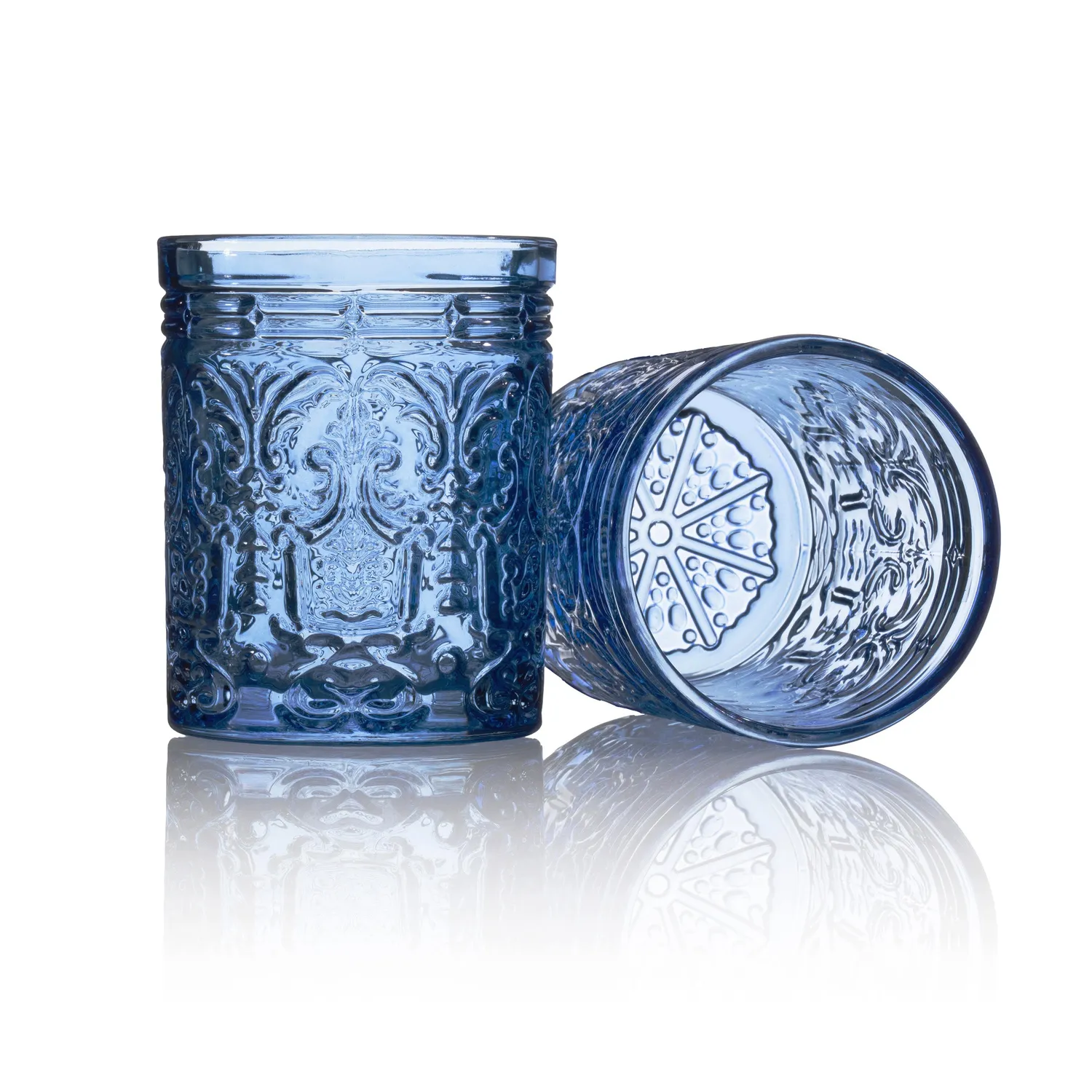 Godinger Jax Blue Double Old Fashion whiskyglas 4 stk blå