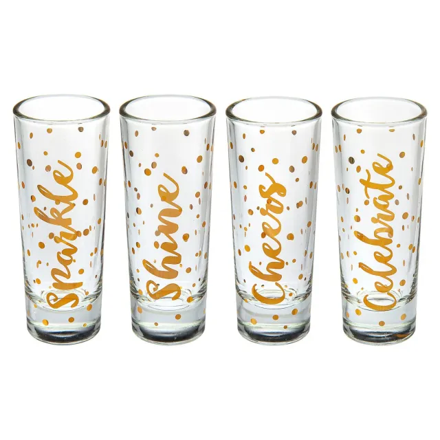 Godinger Celebrate shotglas 4 stk guld krystal