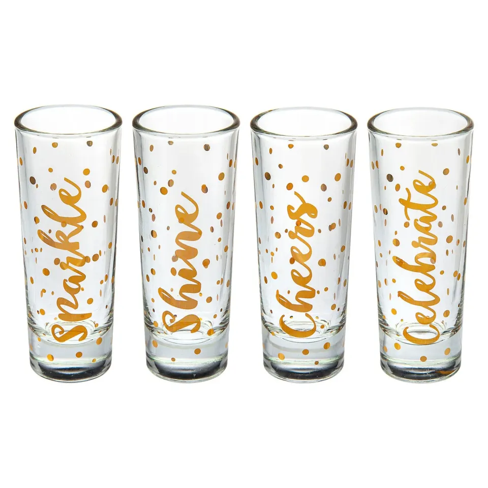 Godinger Celebrate shotglas 4 stk guld krystal