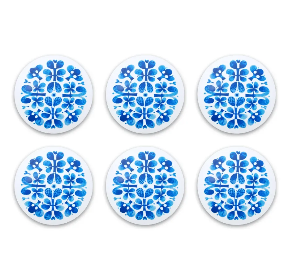 Opto Design Stig Lindberg Blues bordskånere Ø9 cm 6-pak