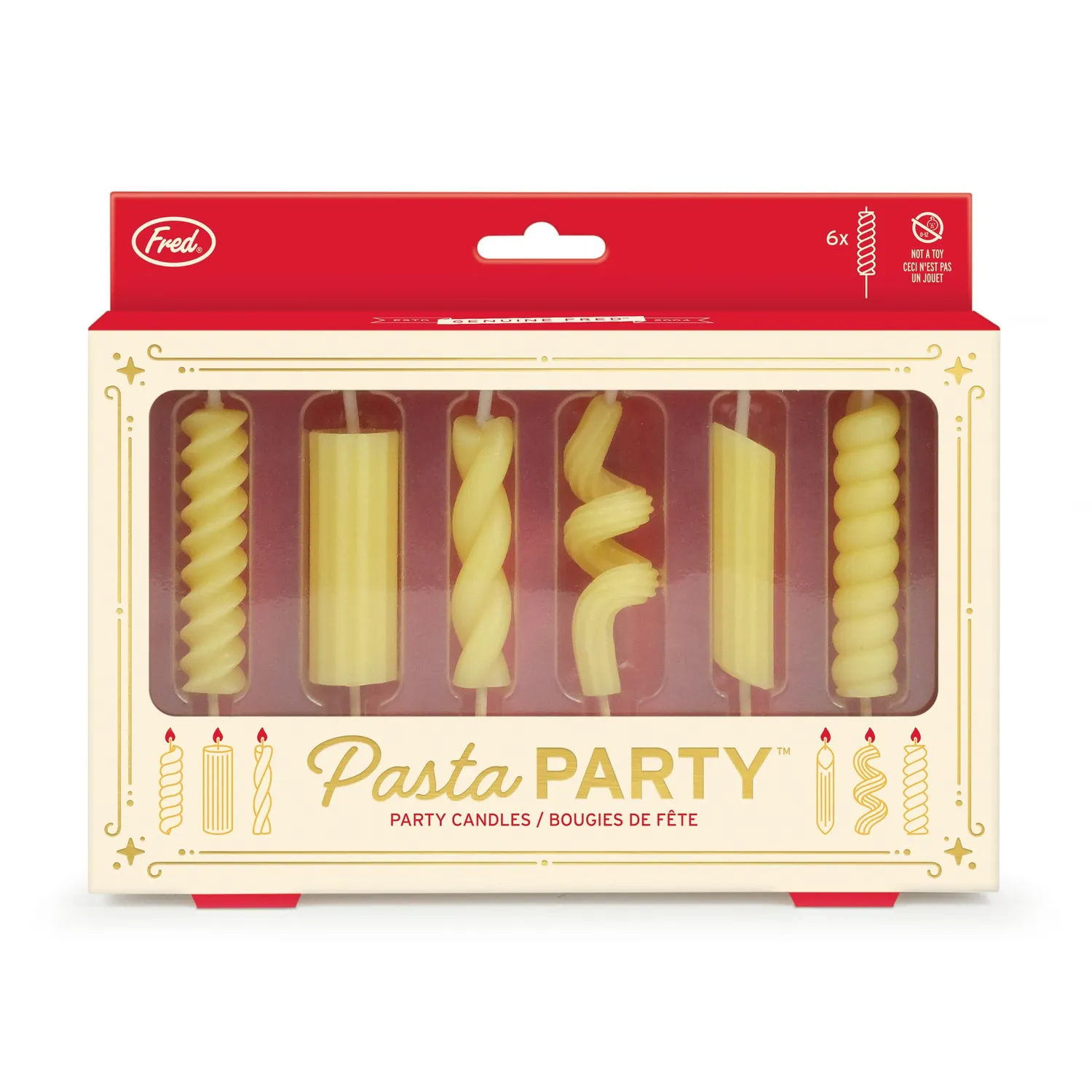 Fred Pasta Party kagelys 6 stk pastaformer