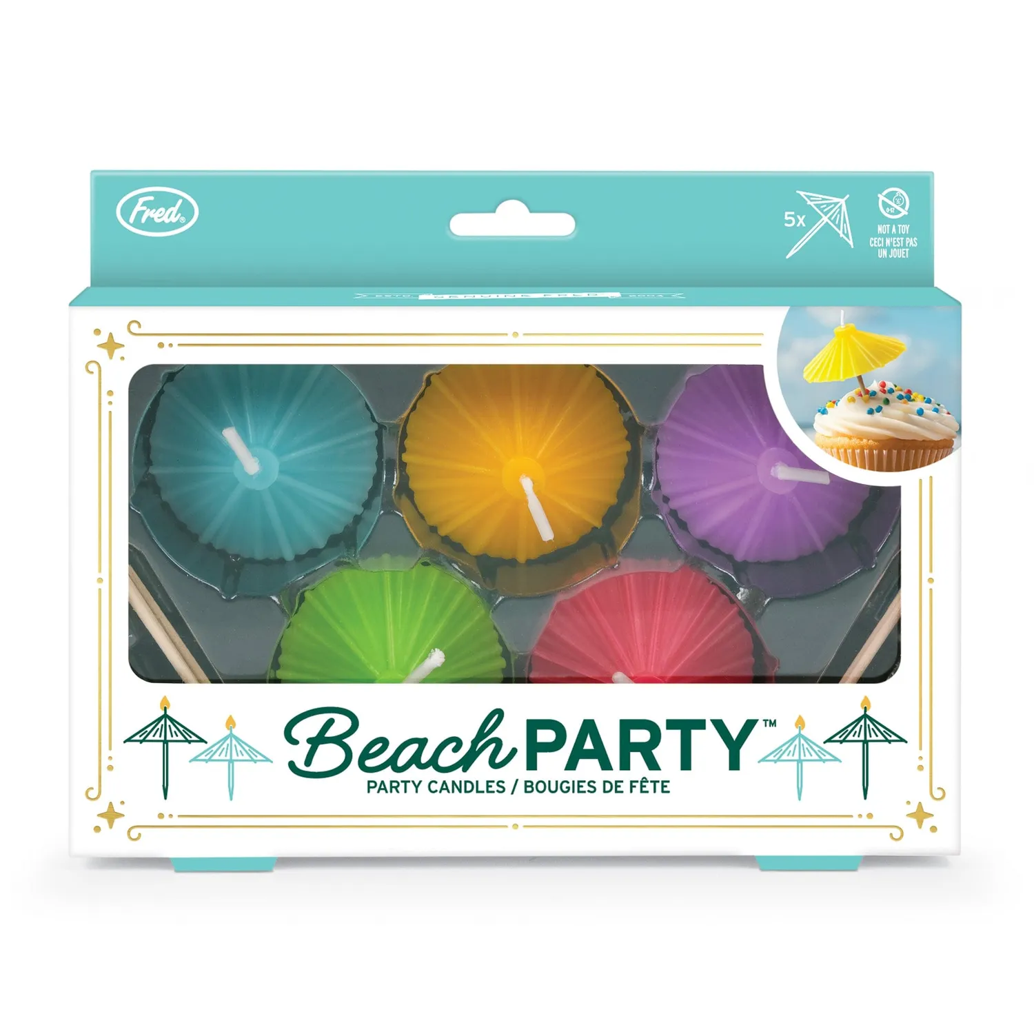 Fred Beach Party kagelys paraply 5 stk