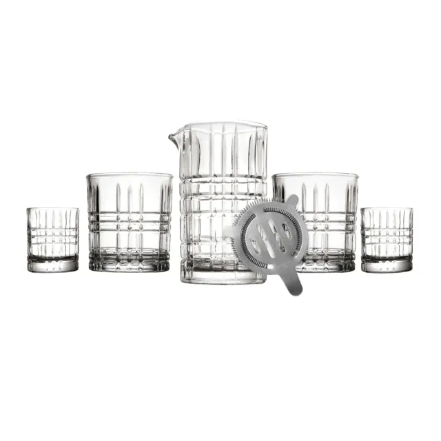 Godinger Whiskey & Rye Plaid cocktailsæt 6 dele krystal
