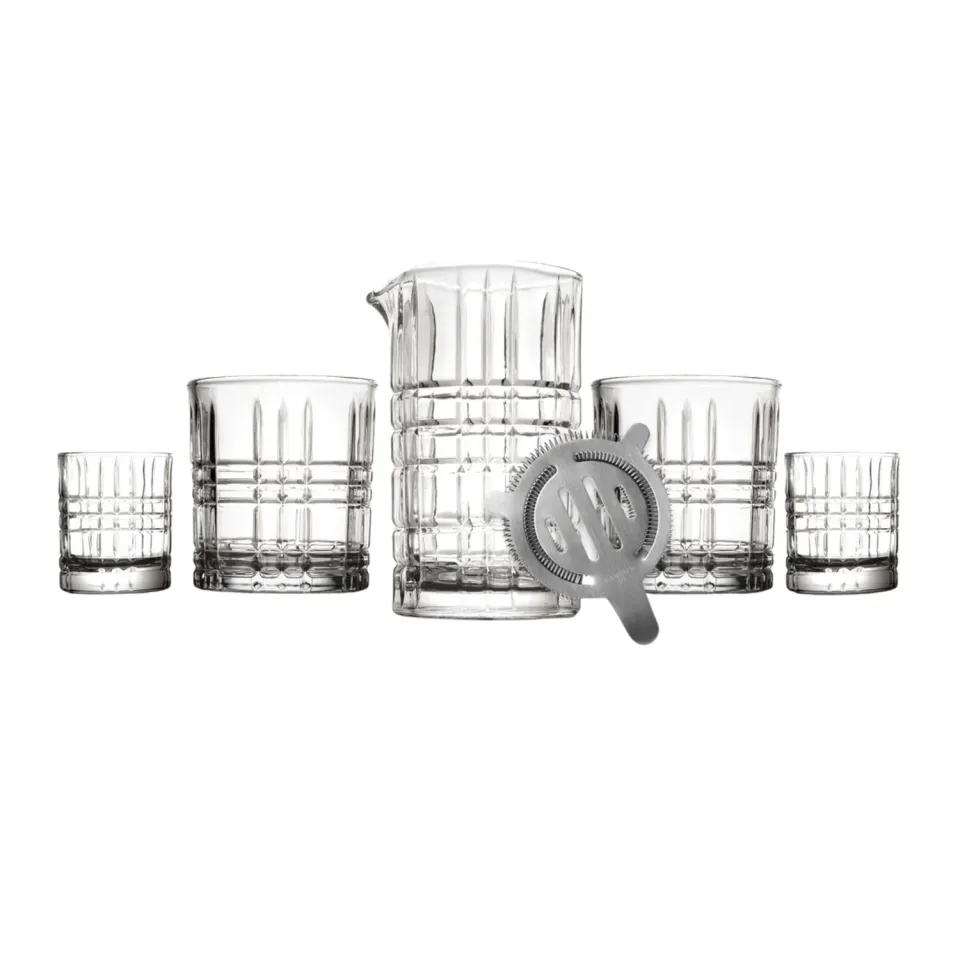 Godinger Whiskey & Rye Plaid cocktailsæt 6 dele krystal