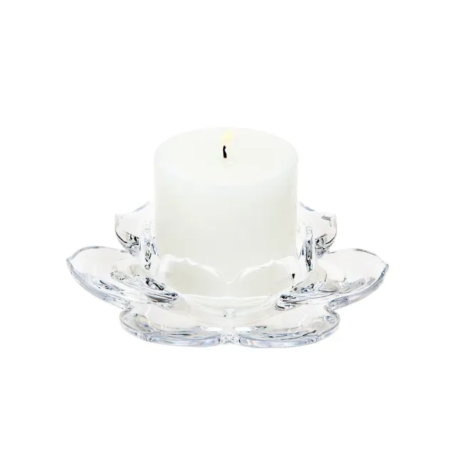 Godinger Lotus bloklysestage krystal klar 3 tommer