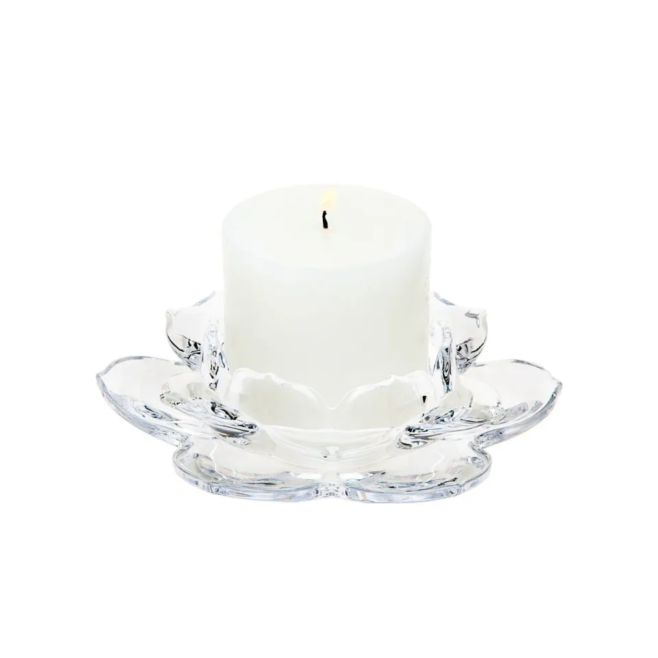 Godinger Lotus bloklysestage krystal klar 3 tommer