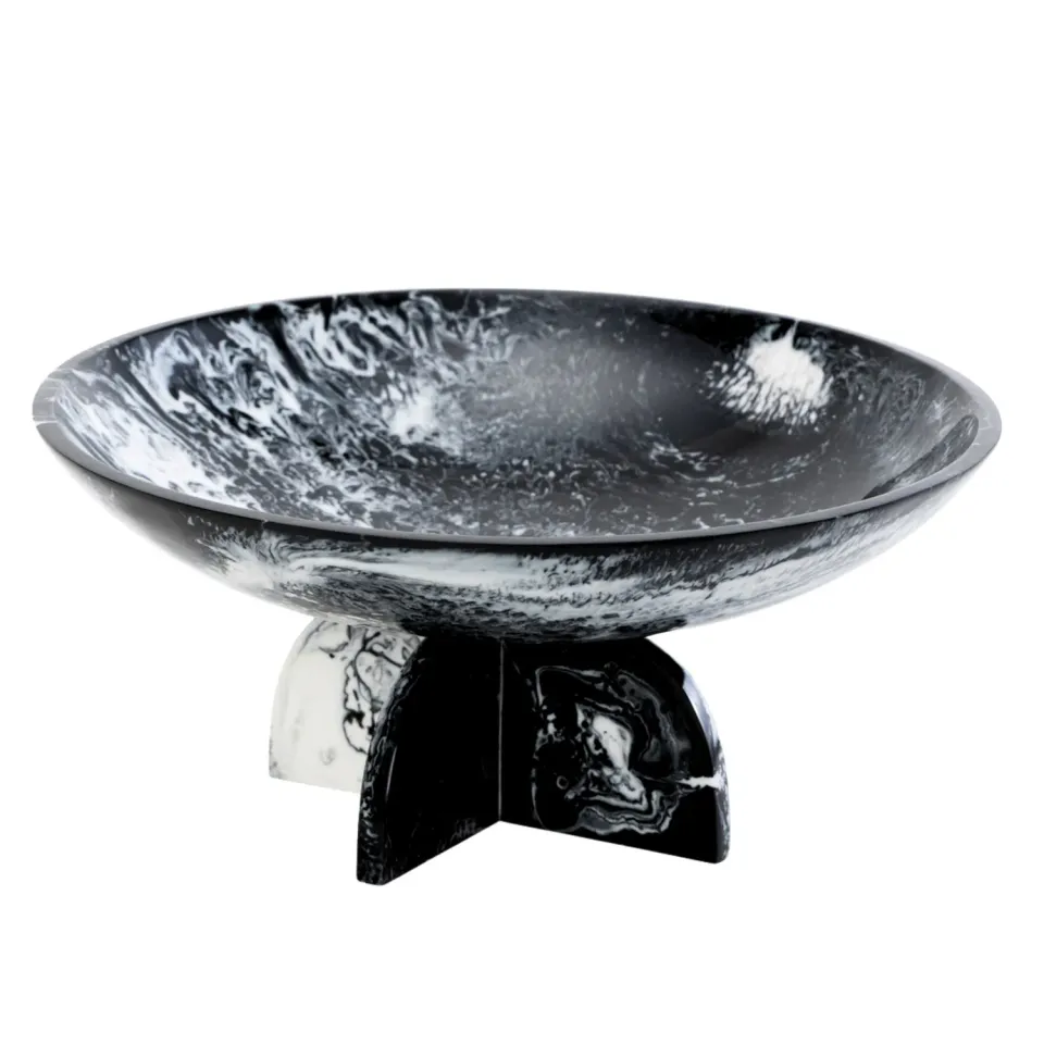 Godinger Lucente frugtskal sort hvid resin
