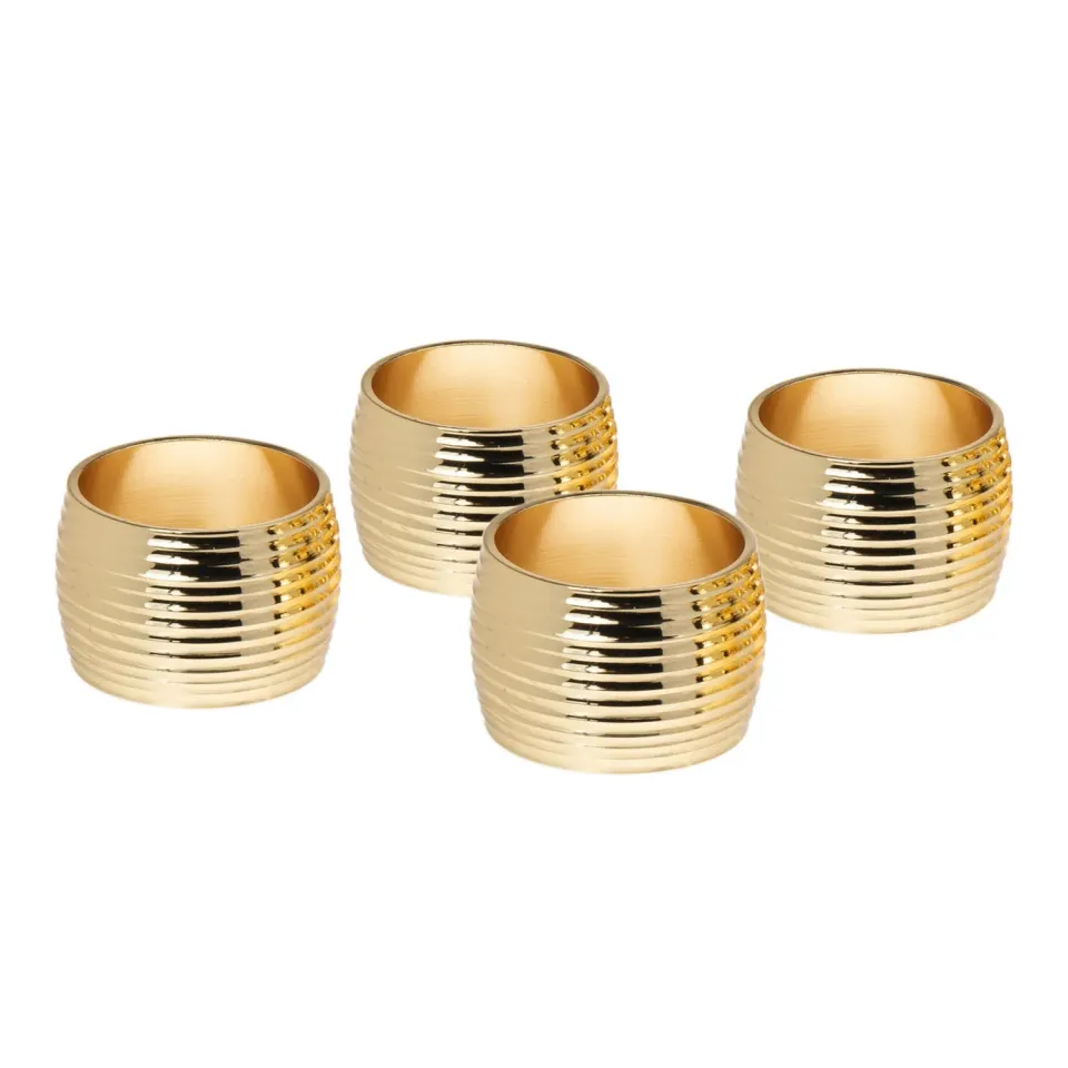 Godinger Ribbed Gold servietringe sæt guld