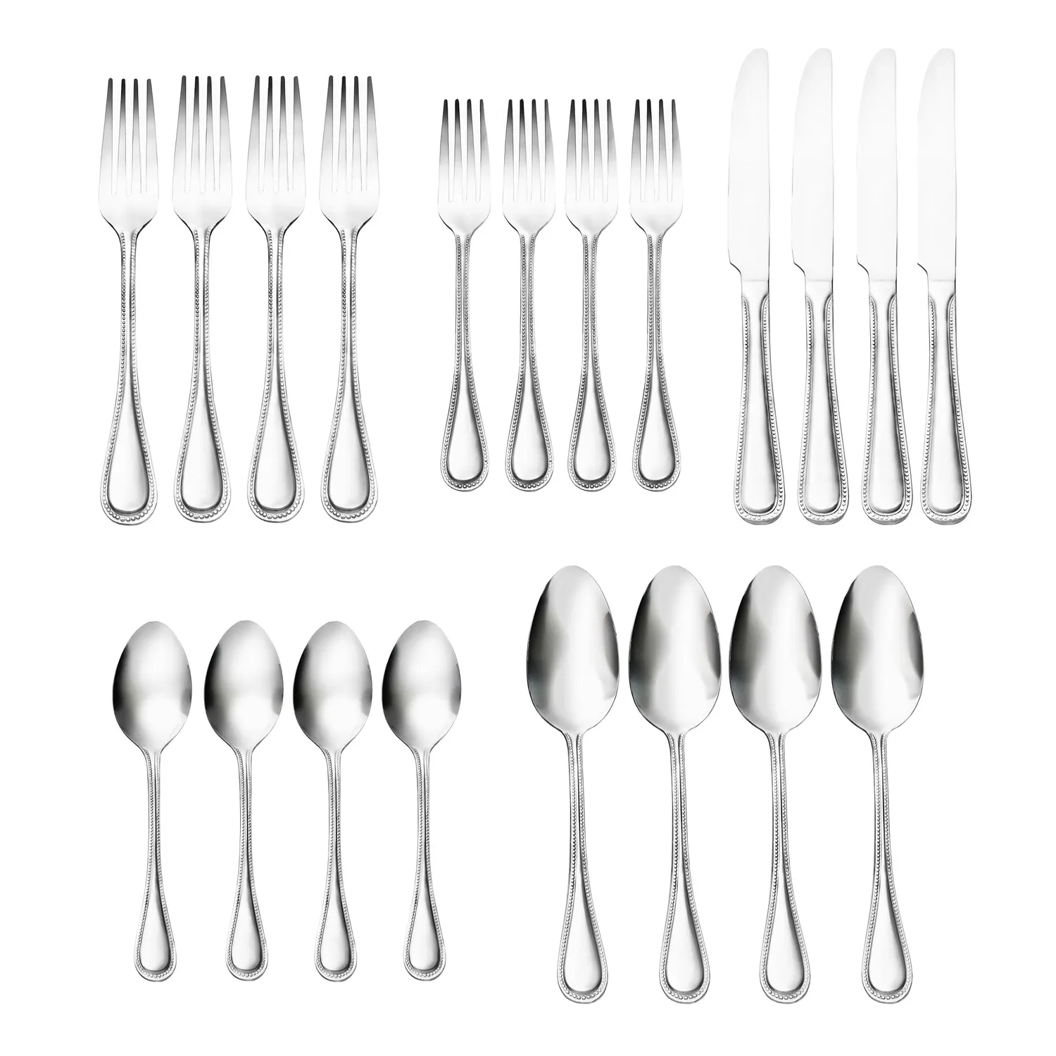 Godinger Bead Mirrored 20 Piece Flatware Set bestiksæt 4 pers stål