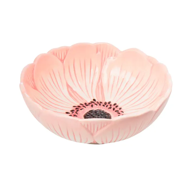 Godinger Poppy morgenmadsskål pink blomst 59 cl