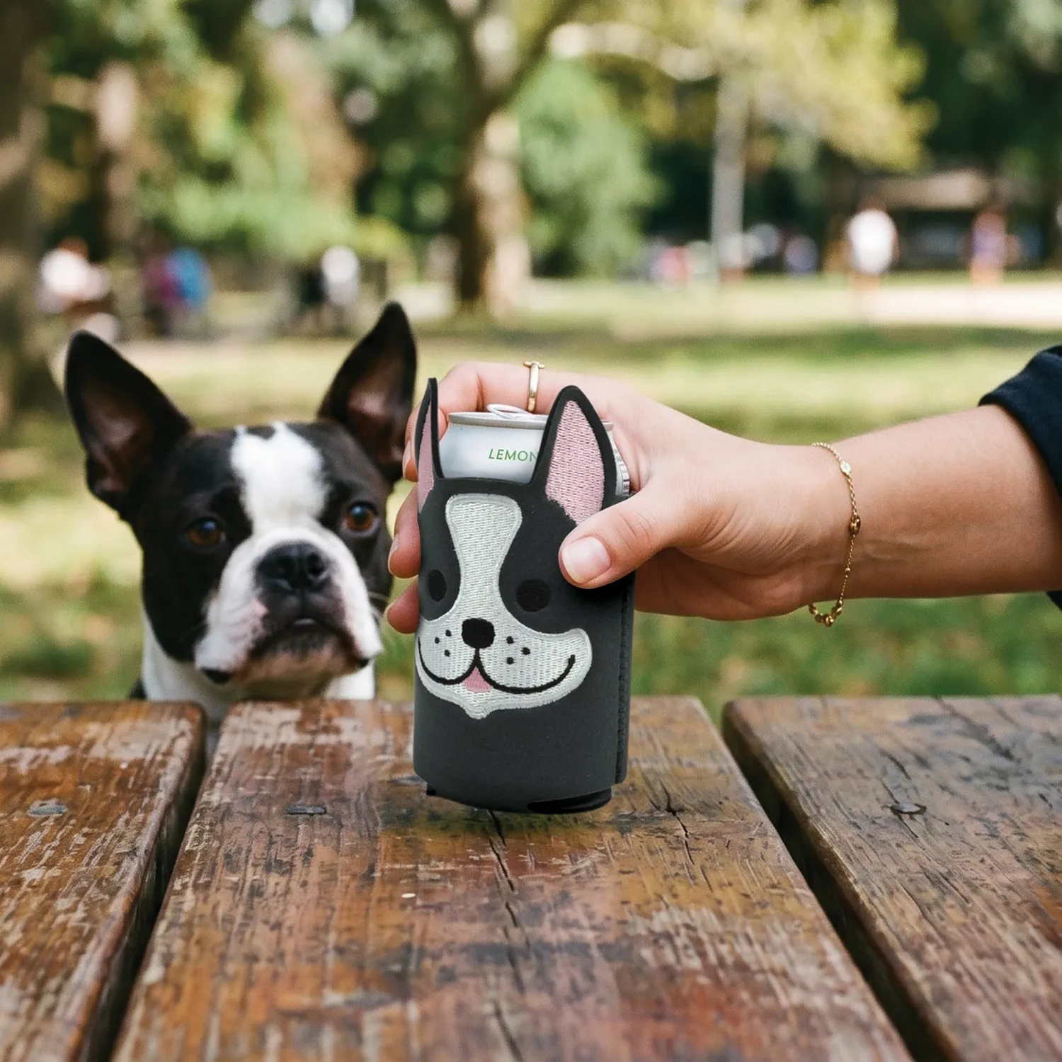 Fred Bev Buddy dåsekøler Boston Terrier neopren