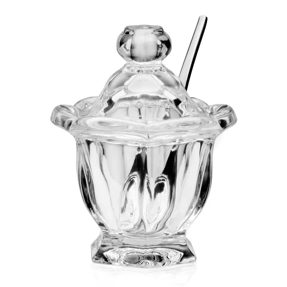 Godinger Windsor Jam Jar with Spoon marmeladeglas stål