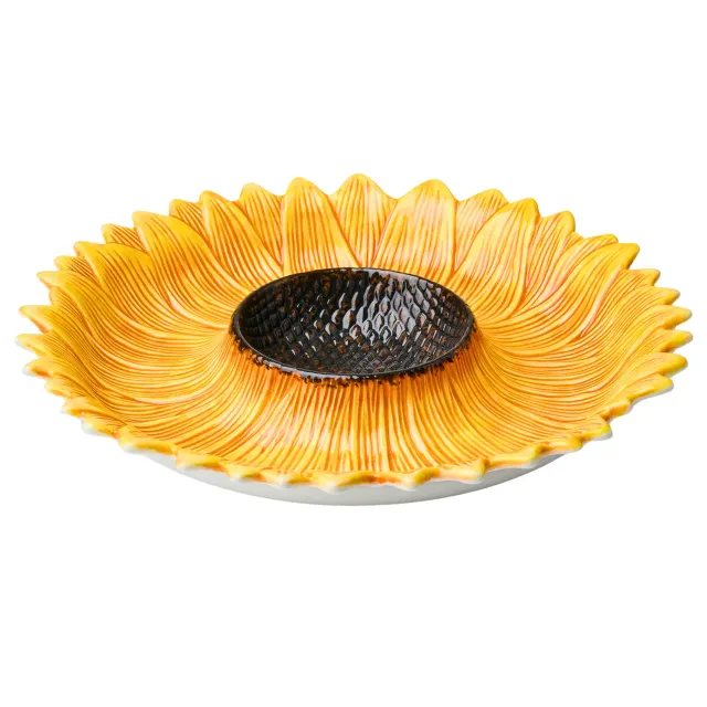 Godinger Sunflower chip og dip fad gul