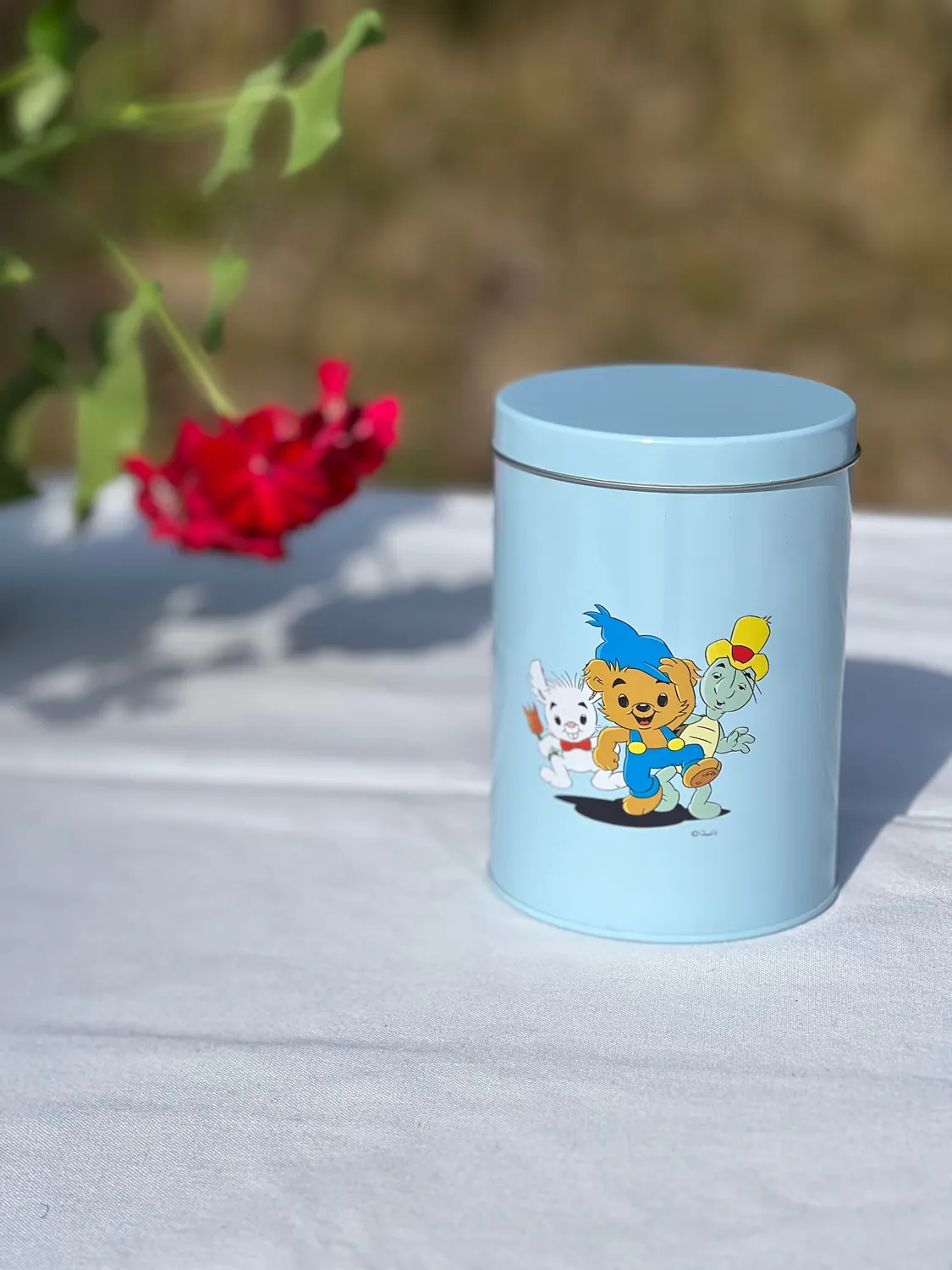 Opto Design Bamse & Friends dåse blå metal til slik