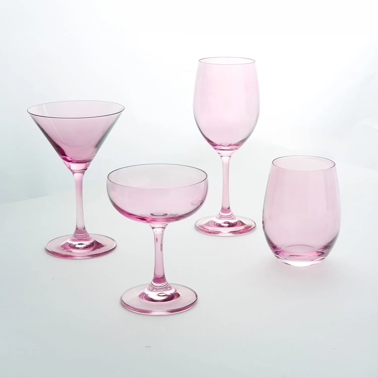Godinger Veneto Ballet martiniglas pink 4 stk