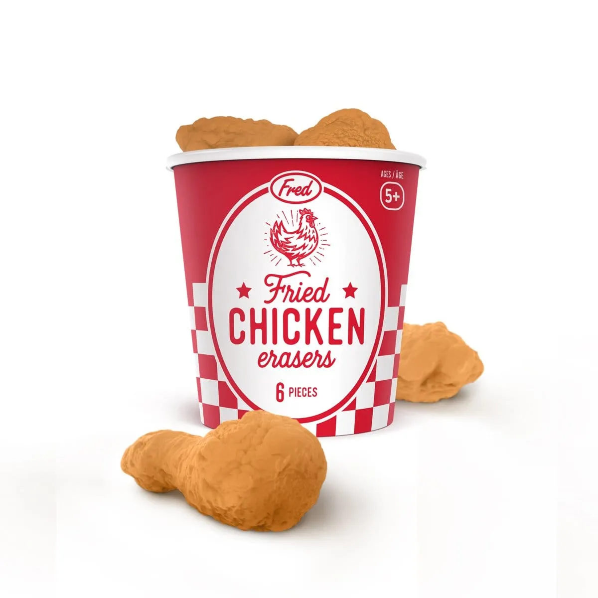 Fred Fried Chicken vingeskål viskelæder 6-pak sjov