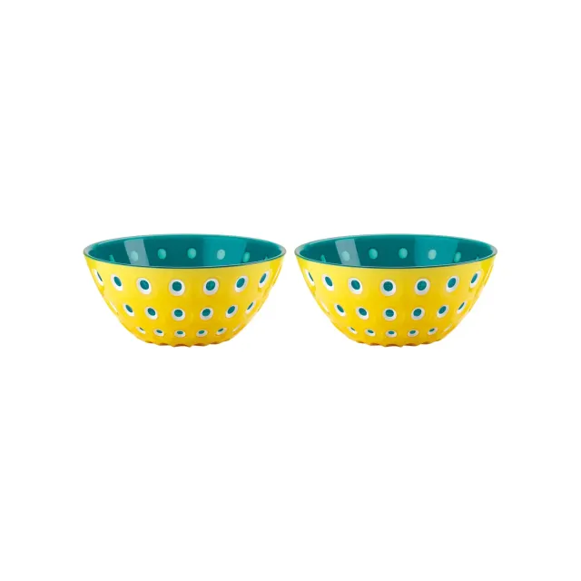 Guzzini Le Murrine skåle 12 cm gul hvid aqua sæt 2