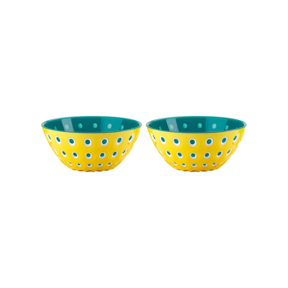 Guzzini Le Murrine skåle 12 cm gul hvid aqua sæt 2