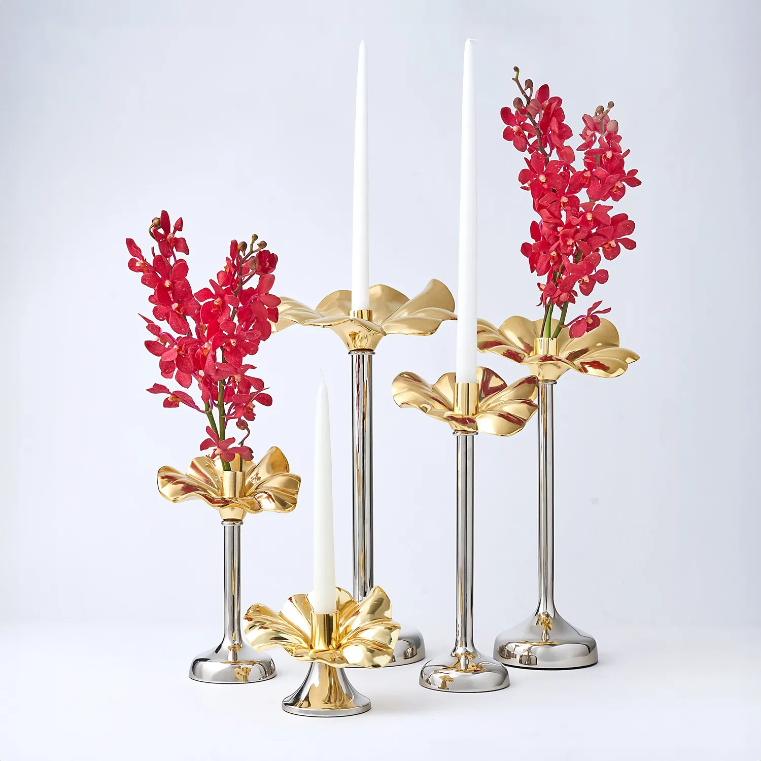 Godinger Blossom lysestage guld 26 cm til kronelys