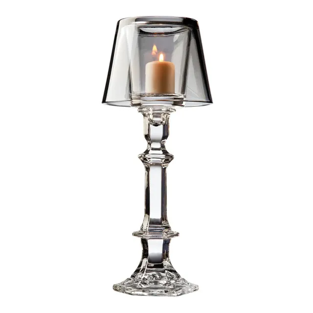 Godinger Villa Marca Smoke fyrfadsstage lampe røgfarvet krystal