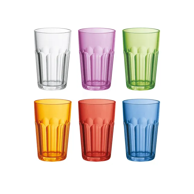 Guzzini Happy Hour drikkeglas 6 stk farvet plast