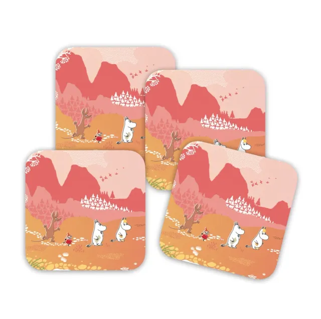 Opto Design Moomin Valley Pink glasbrikker 4-pak lyserød
