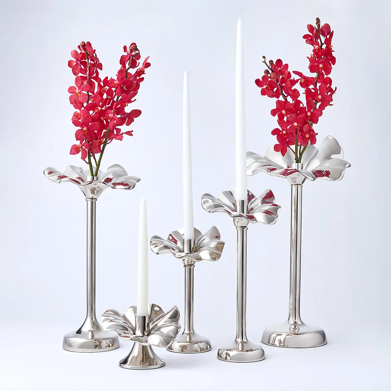 Godinger Blossom Platinum lysestage 47 cm