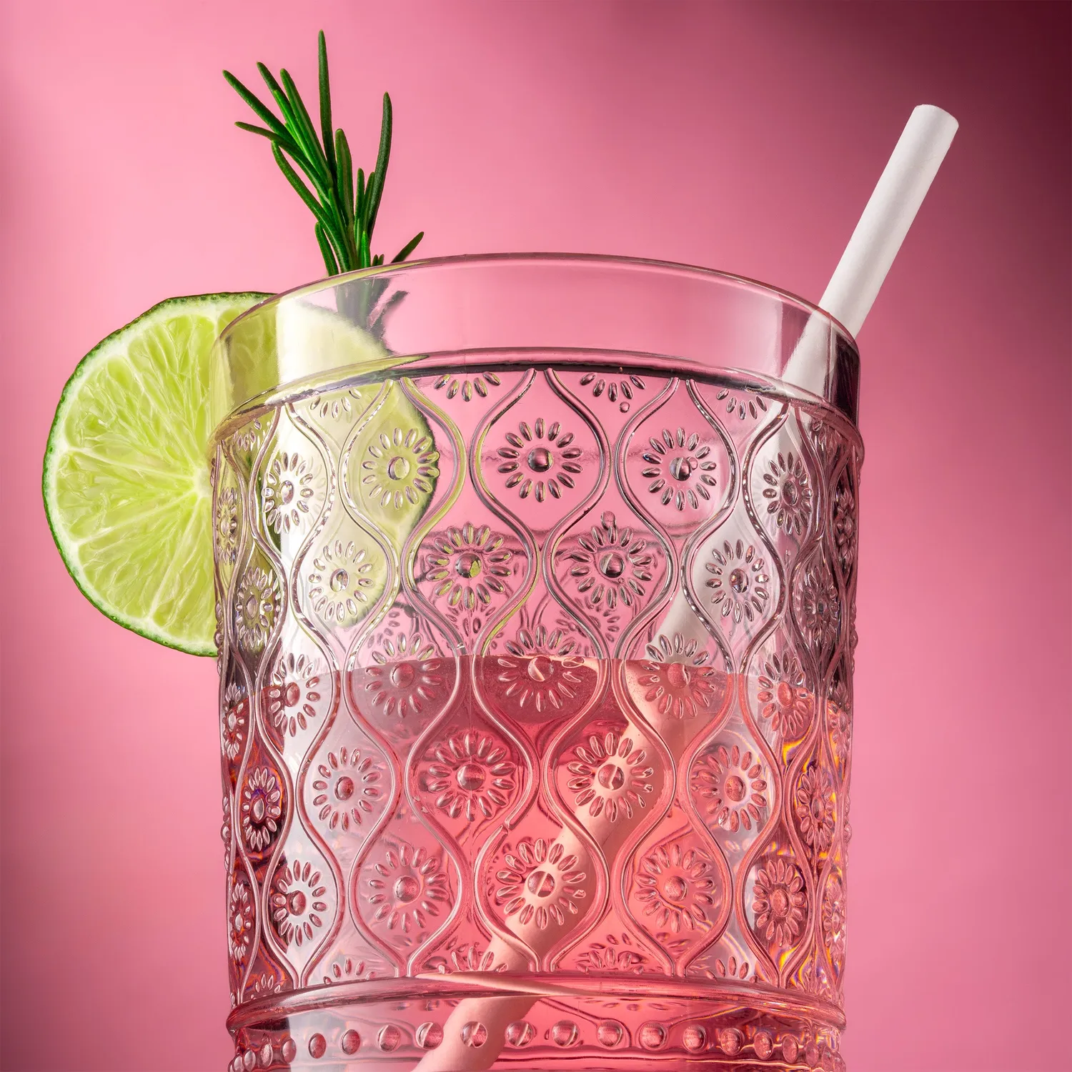 Godinger Claro highball- og whiskyglas pink akryl 12 stk