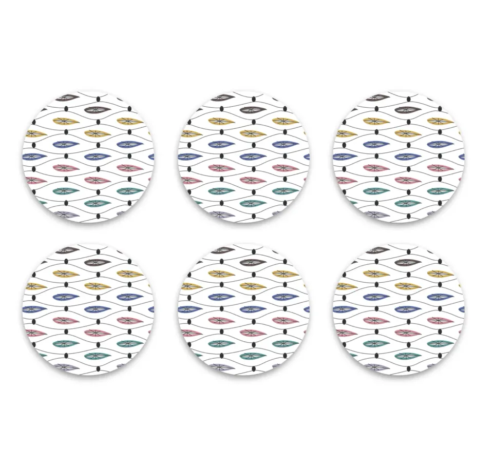Opto Design Veil bordskånere Ø9 cm 6-pak birkefiner