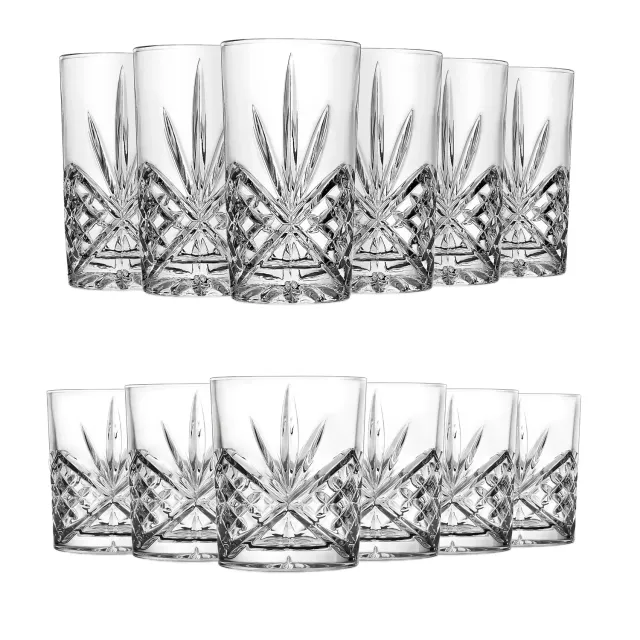 Godinger Dublin glassæt 12 dele whisky- og highballglas krystal