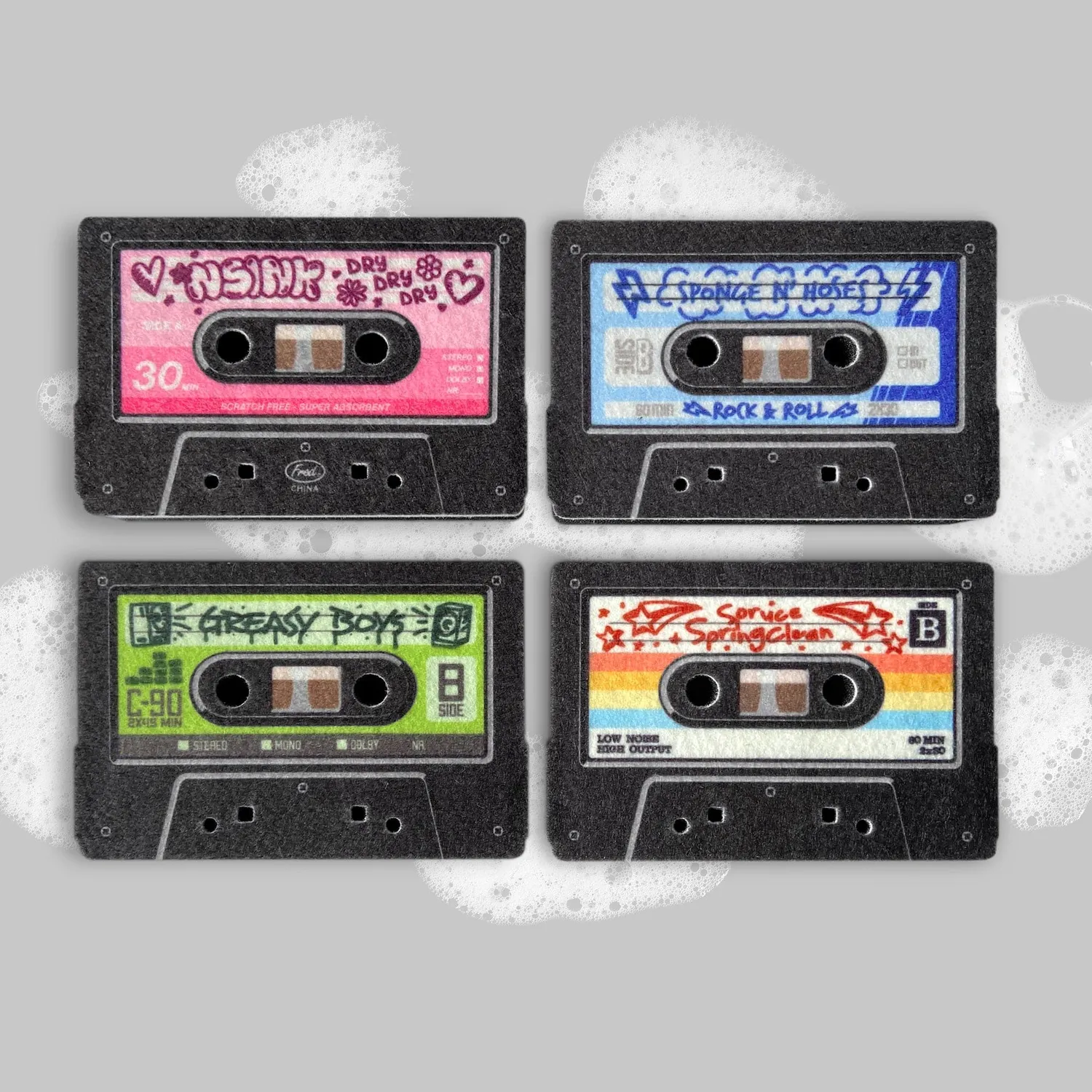 Fred Mix Tapes opvaskesvampe 4-pak kassette
