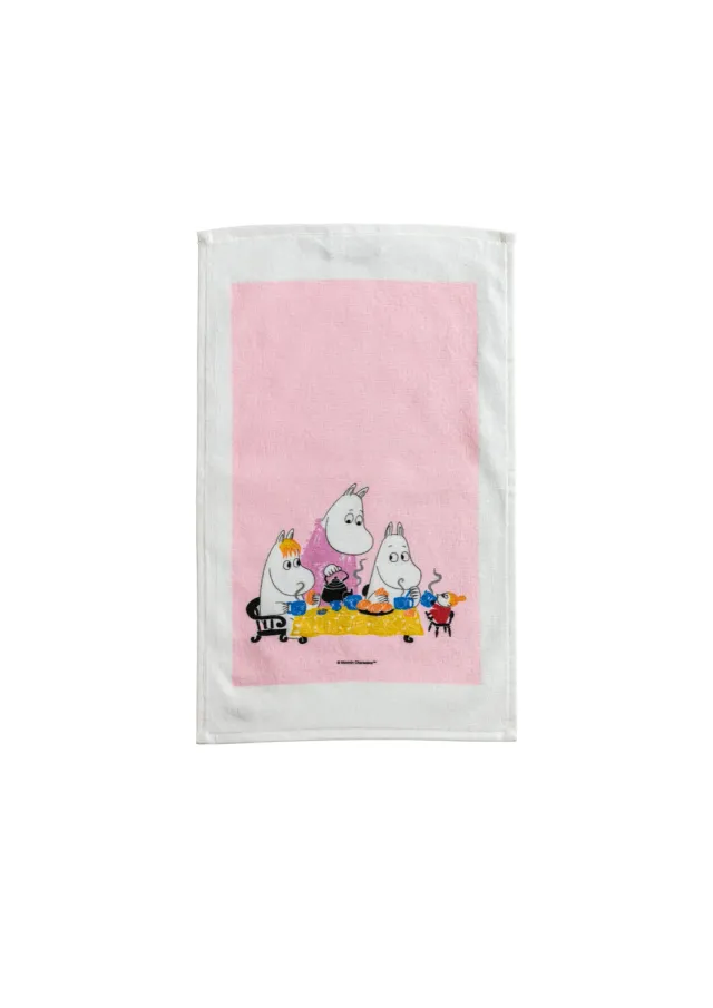 Opto Design Mumi Teaparty Mini håndklæde lyserød bomuld
