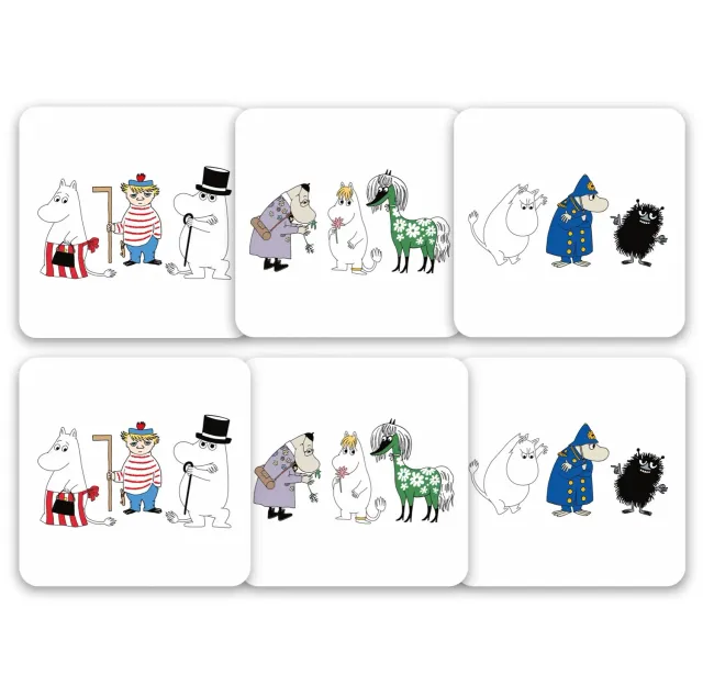 Opto Design Moomin Online bordskånere 6-pak birk