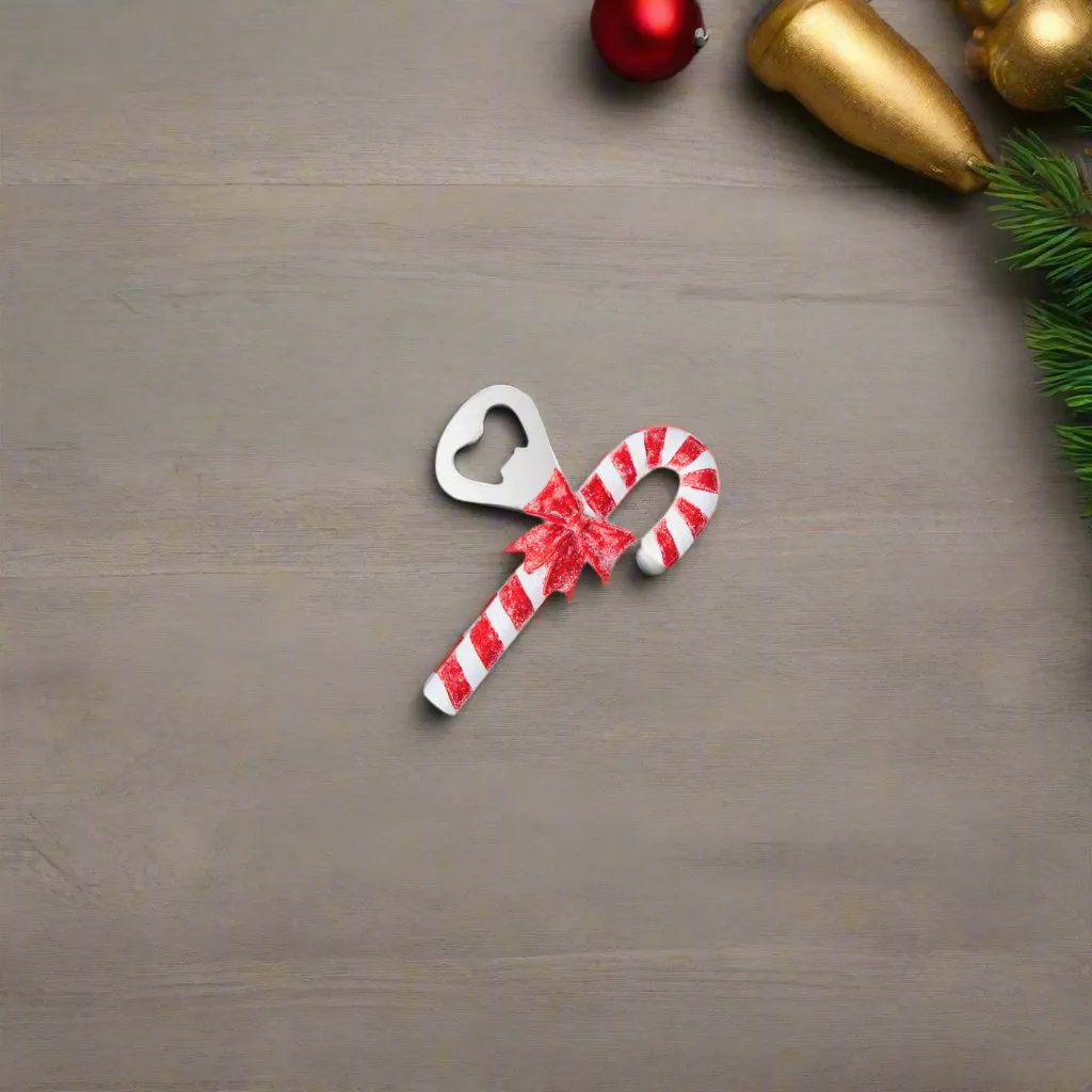 Godinger Candy Cane flaskeåbner resin rød-hvid