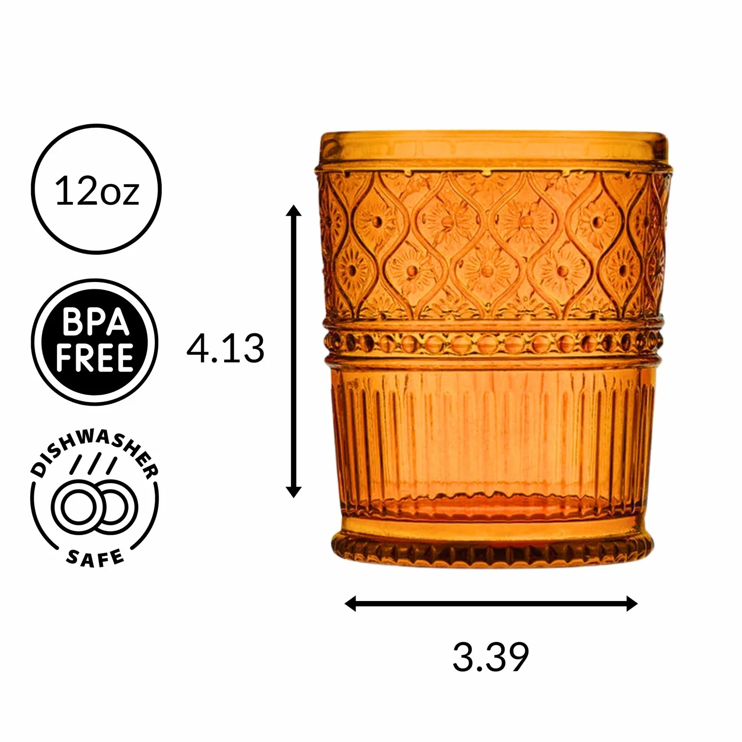 Godinger Claro Amber whiskyglas 4 stk rav 350 ml