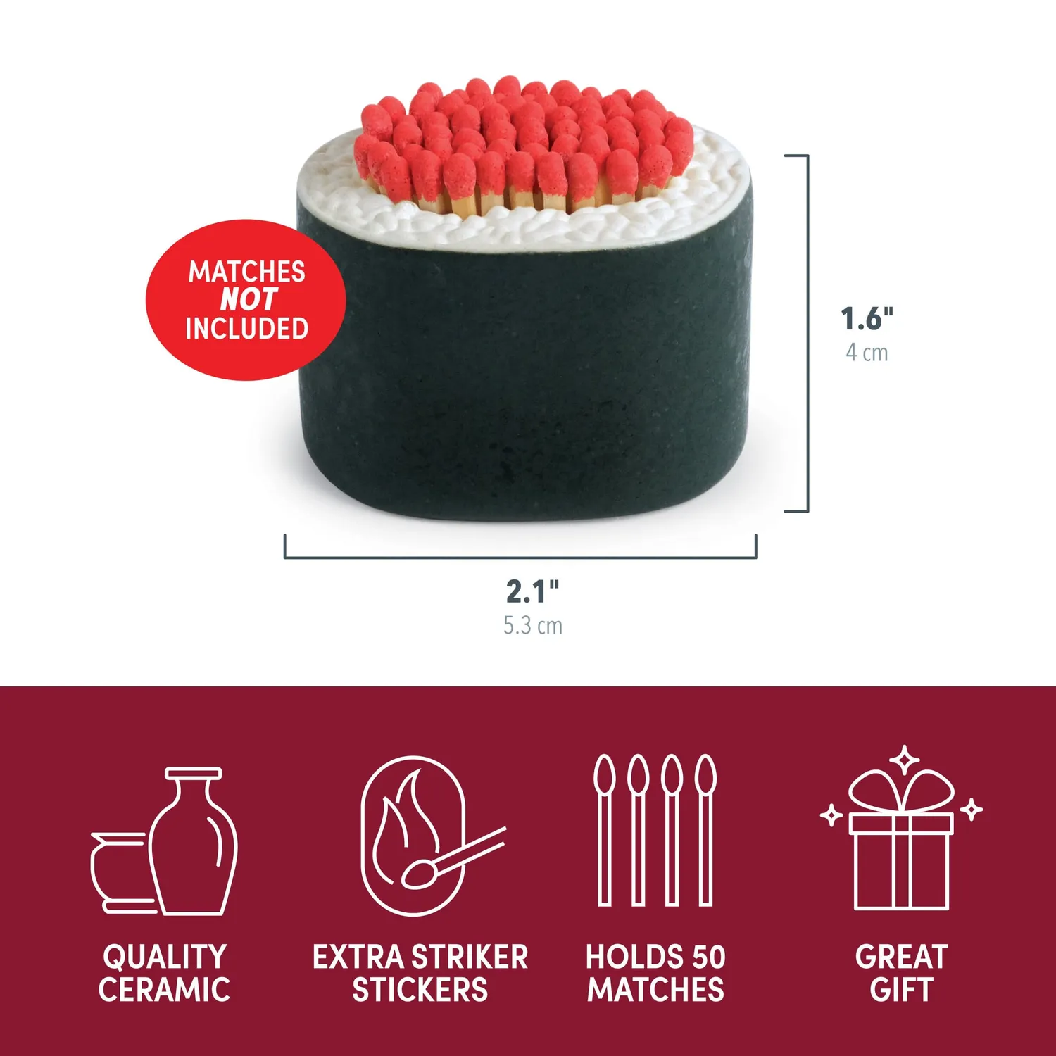 Fred Fire Roll tændstikholder sushi keramik