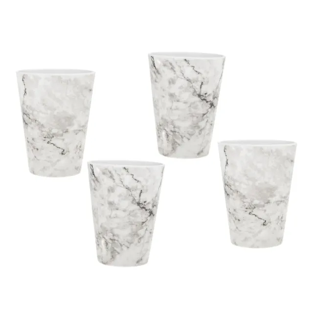 Godinger Marble Melamine tumbler 4 stk hvid grå marmor