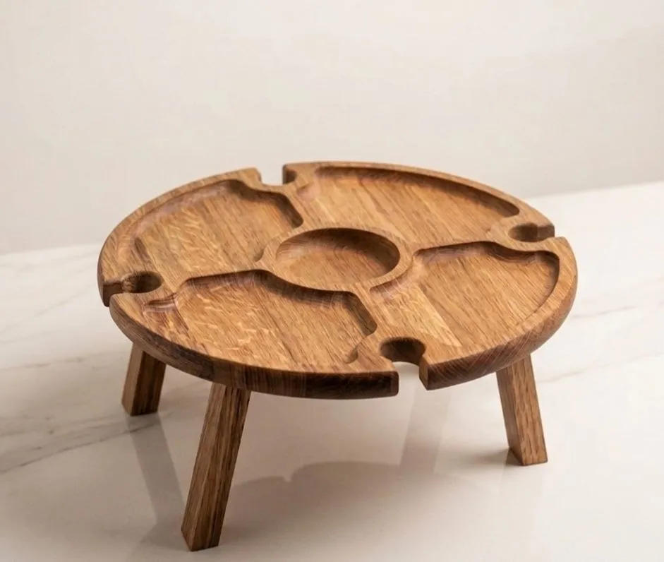 Doshka Monte Compact Wine vinbord til 4 glas egetræ 35 cm