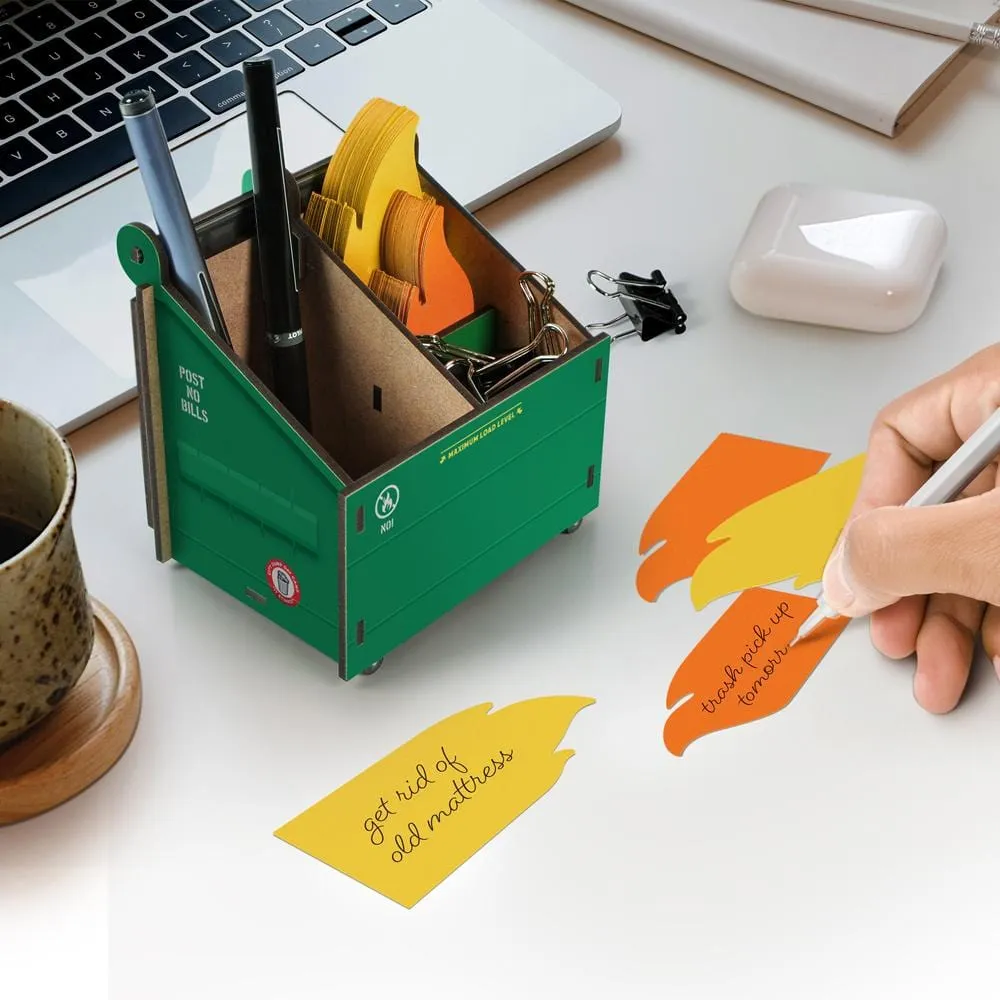 Fred Desk Dumpster penneholder med noteskort 100 stk