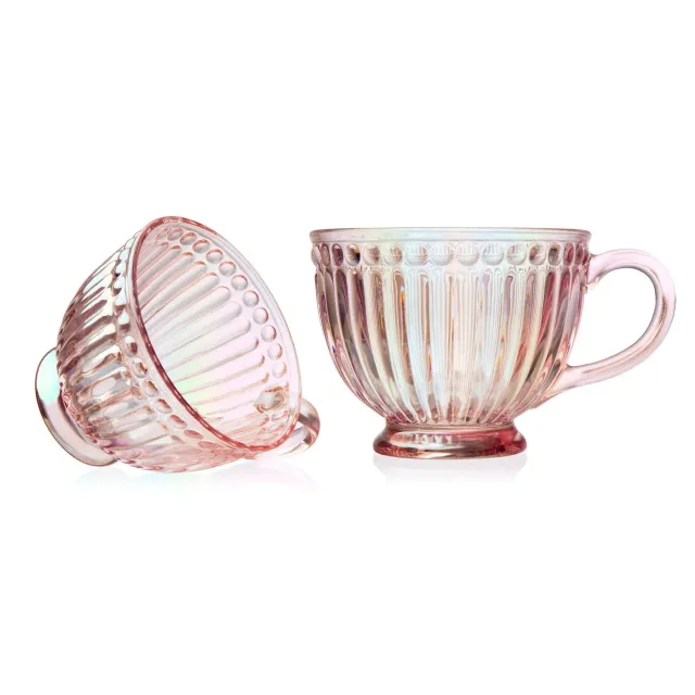 Godinger Cosmic krus 2 stk pink 40 cl luster