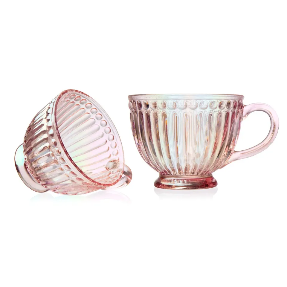 Godinger Cosmic krus 2 stk pink 40 cl luster