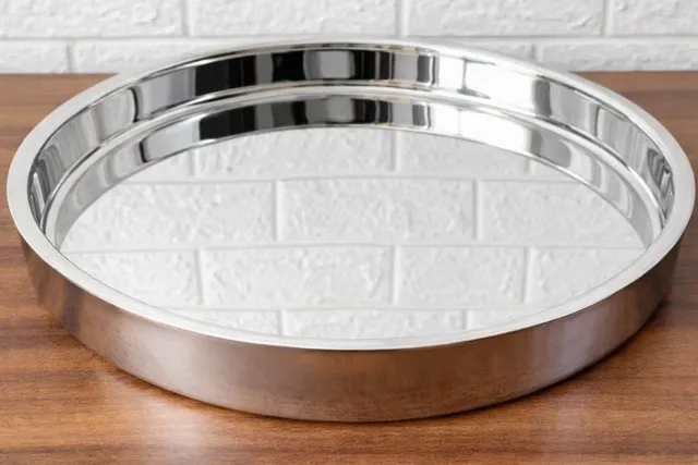 Godinger Tempera serveringsbakke lille stål spejlblank