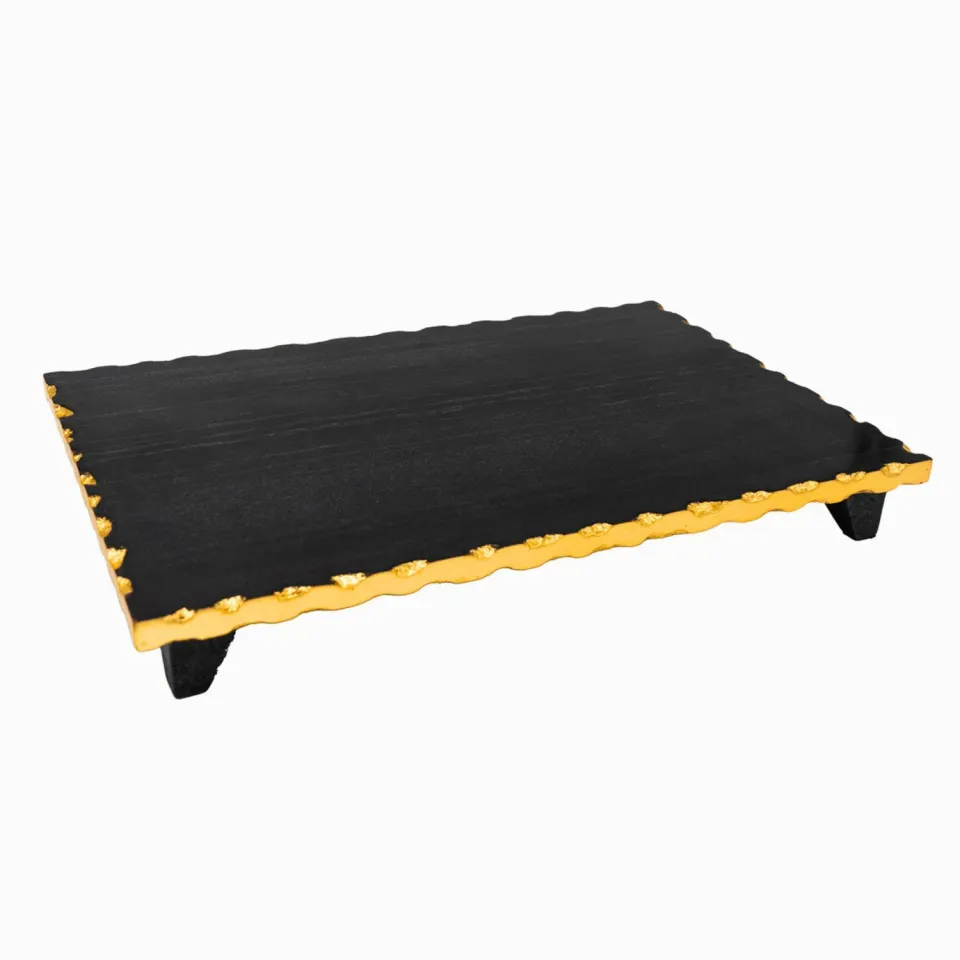 Godinger Lavi Raised Challah Board bræt sort marmor guld