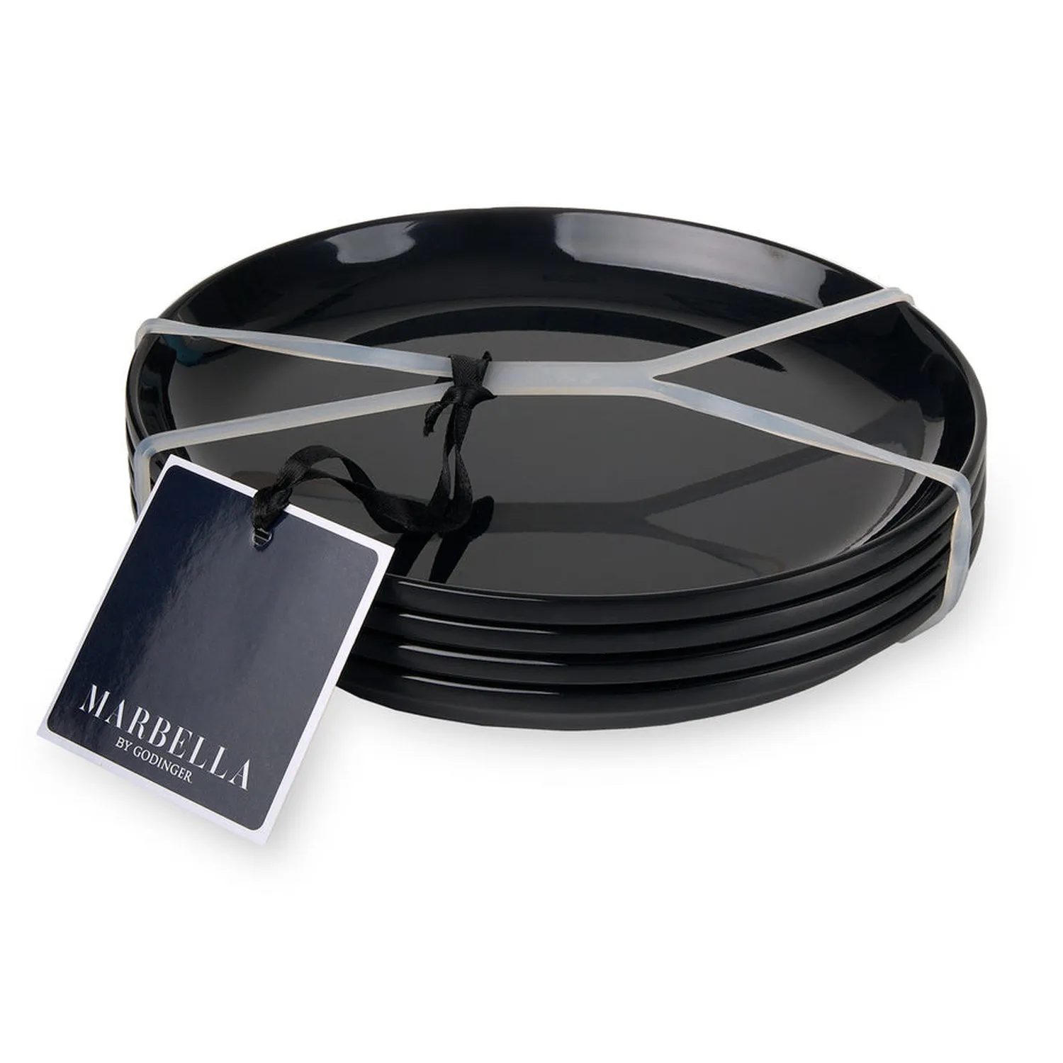 Godinger Marbella tallerken 4 stk sort melamin