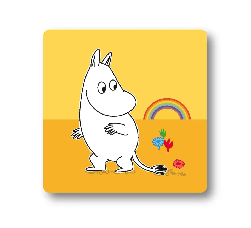 Opto Design Moomin Rainbow bordskåner 9x9 cm gul
