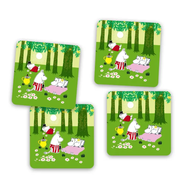 Opto Design Mumi Summer Green glasbrikker 9x9 cm 4-pak
