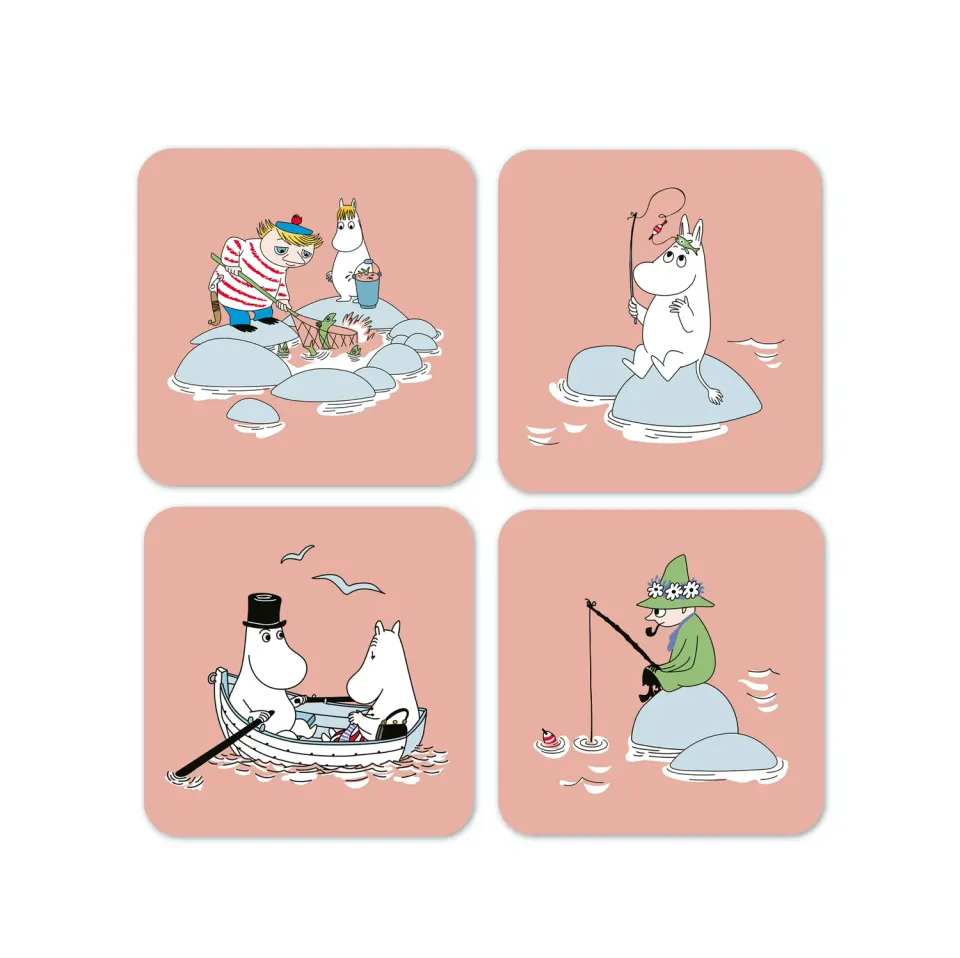 Opto Design Moomin Summer 2022 glasbrikker 4-pak birkefiner