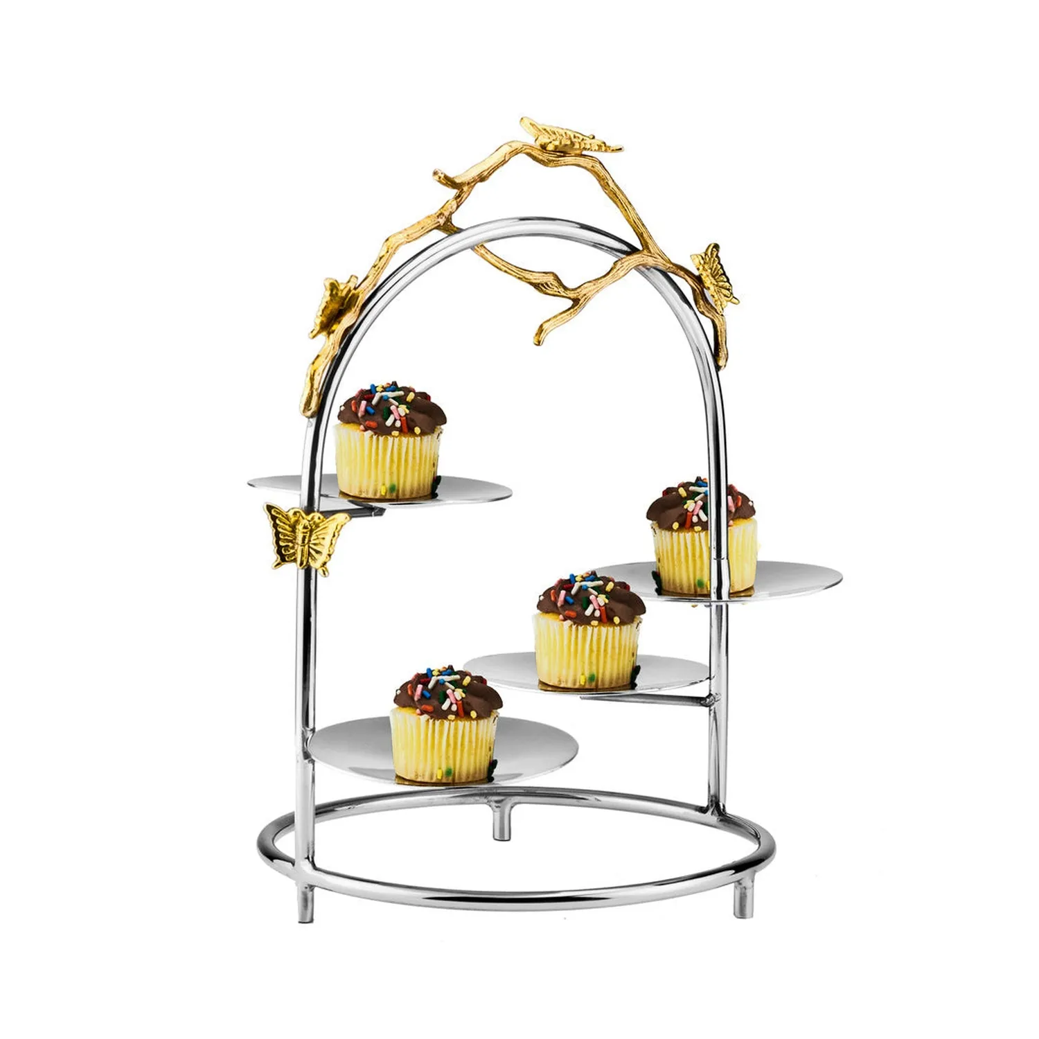 Godinger Butterfly etagere stål guld