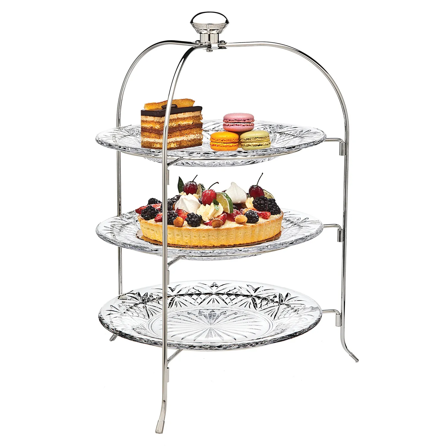 Godinger Dublin etagere krystal 3 etager rund