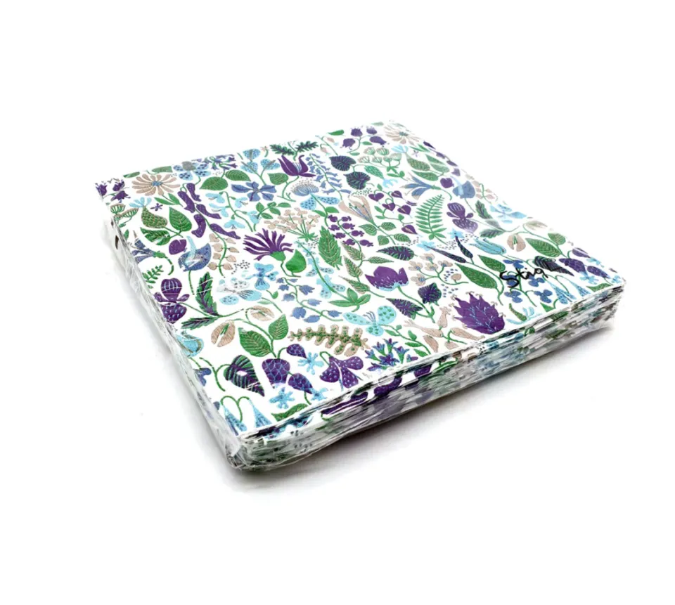 Opto Design Herbarium Turquoise servietter 33x33 cm 20 stk